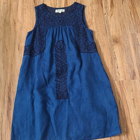 Madewell Dresses & Skirts - Madewell Embroided Navy Dress Size XS